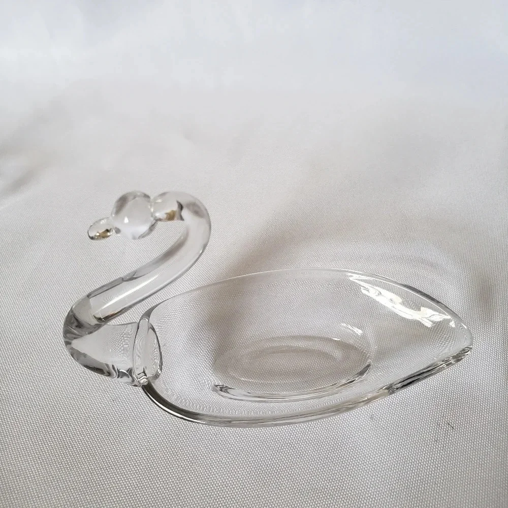 Duncan&miller glass swan candy/trinket dish set of 3